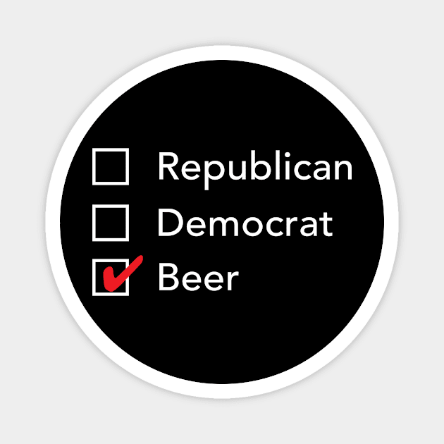 Republican Democrat Beer Magnet by zubiacreative